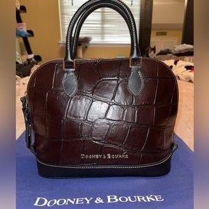 Dooney & Bourke Crocodile Embossed Leather Zip Satchel